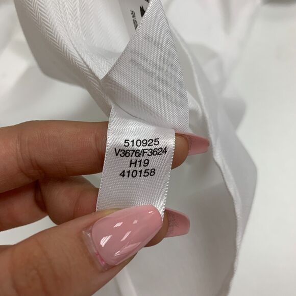 American Airlines Lands End Shirt Womens Plus 18W White Herringbone Long Sleeve - Picture 13 of 15